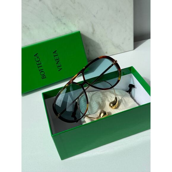 NEW Bottega Veneta BV1273S Drop Earring Sunglasses in Brown main image 4